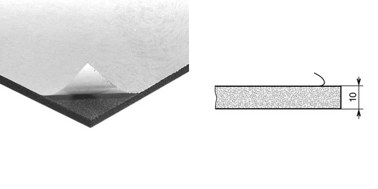 Mousse noir 10 mm autocollante haute densité pour flightcases